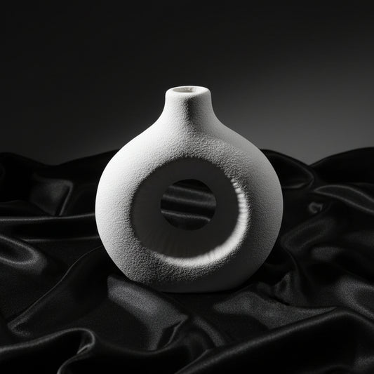 Modern Textured Donut Ceramic Vase