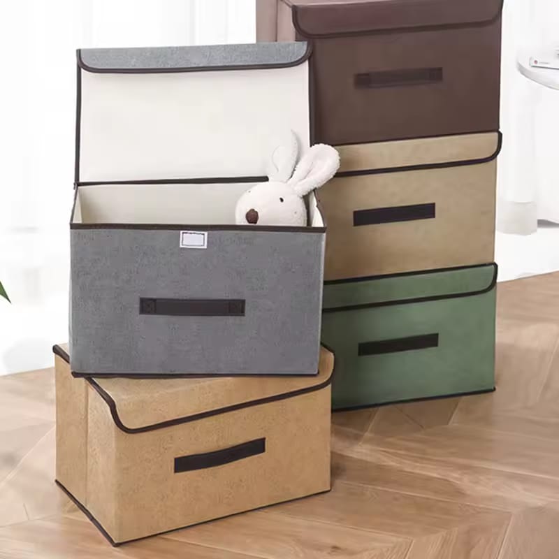Foldable Non-Woven Storage Box with Lid - My Store