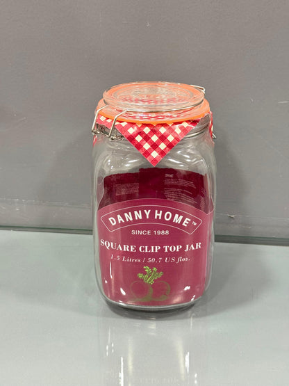 Danny Home Round Clip Top Glass Storage Jar Collection