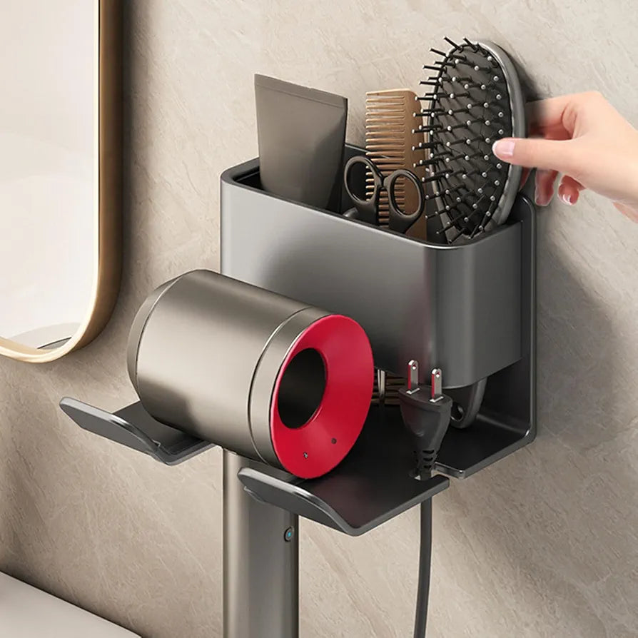 Wall-Mounted Hair Dryer & Accessory Organizer - My Store