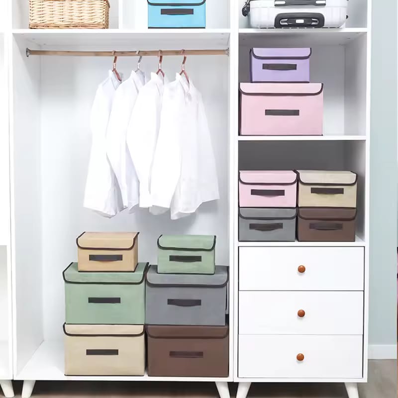Foldable Non-Woven Storage Box with Lid - My Store