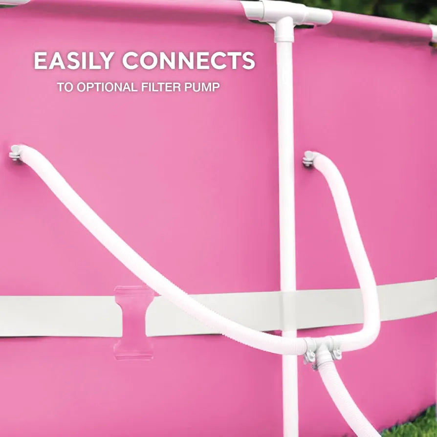 INTEX 8ft × 30" Pink Metal Frame Above Ground Pool