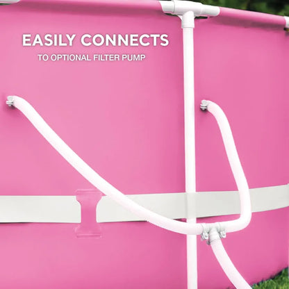 INTEX 8ft × 30" Pink Metal Frame Above Ground Pool