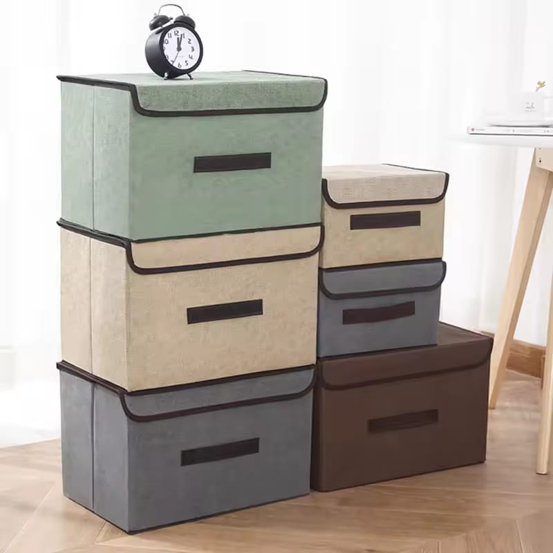 Foldable Non-Woven Storage Box with Lid - My Store