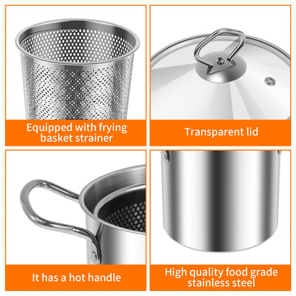 Stainless Steel Induction Pasta Pot with Steamer Insert & Lid – 3.5L - My Store