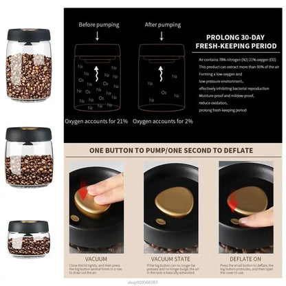 Premium Press-Button Vacuum Sealed Glass Jar - My Store