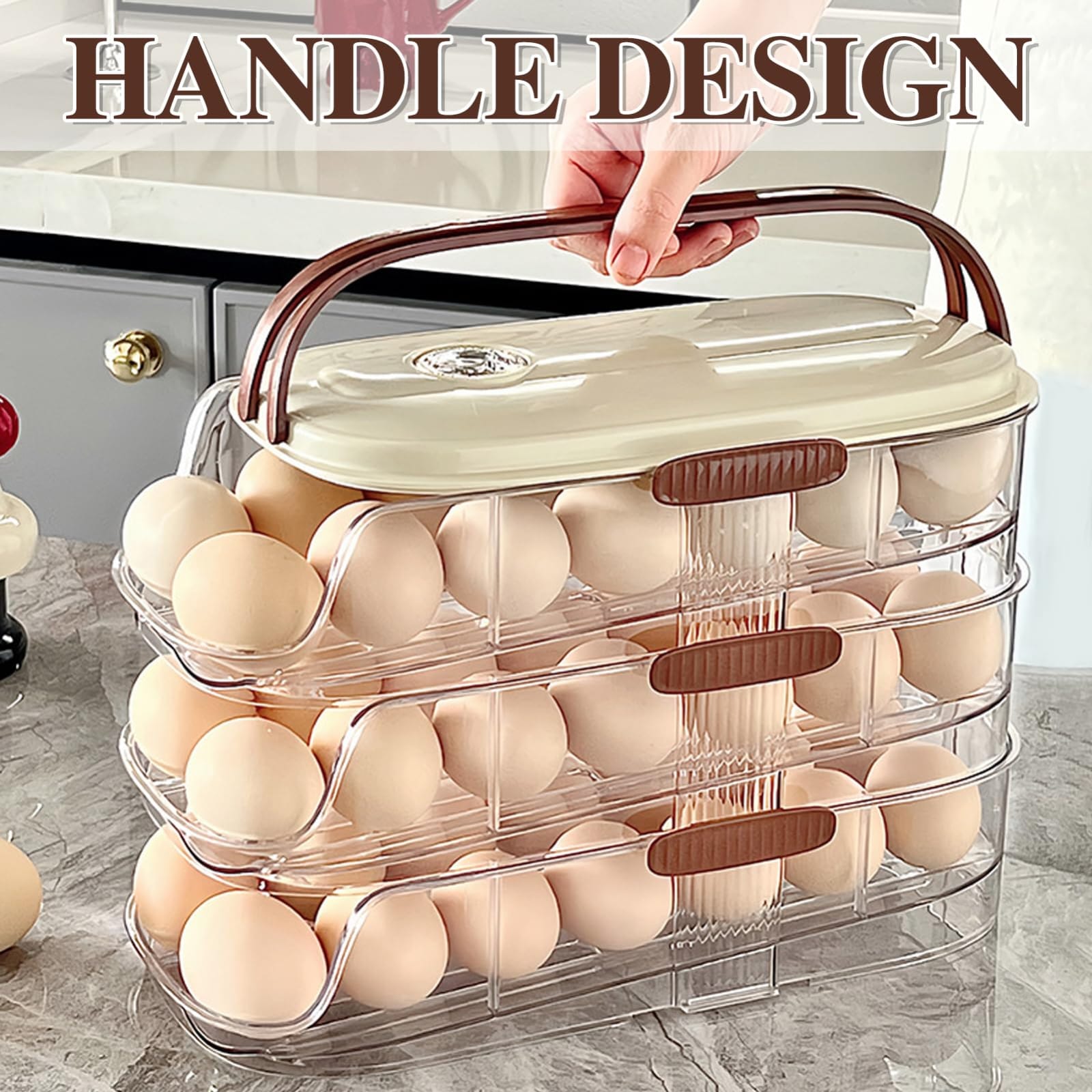 Rolling Auto-Fill Tiered Egg Storage Box - My Store