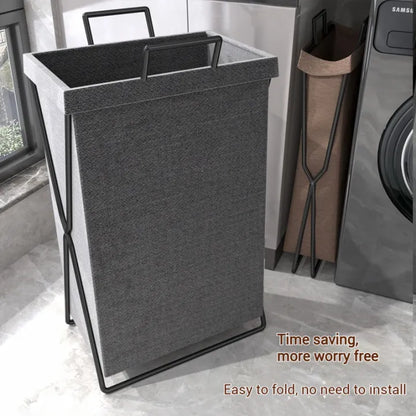 Minimalist X-Frame Folding Laundry Basket & Organizer