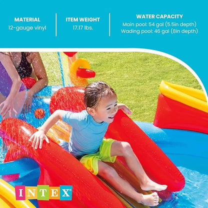 INTEX Rainbow Ring Inflatable Play Center with Water Slide