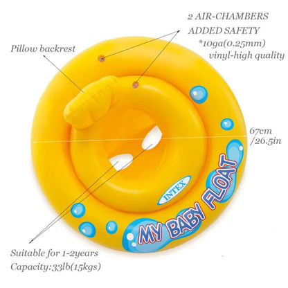 INTEX My Baby Float – Inflatable Baby Pool Float with Backrest (67cm)