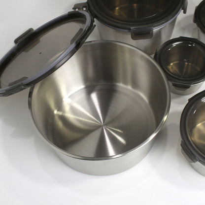 4 pcs  Airtight Stainless Steel Food Container & Storage Bowl Set with Lock Lids
