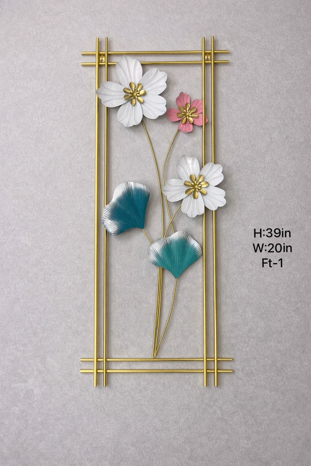 Modern Metal Floral Wall Art Frame - My Store