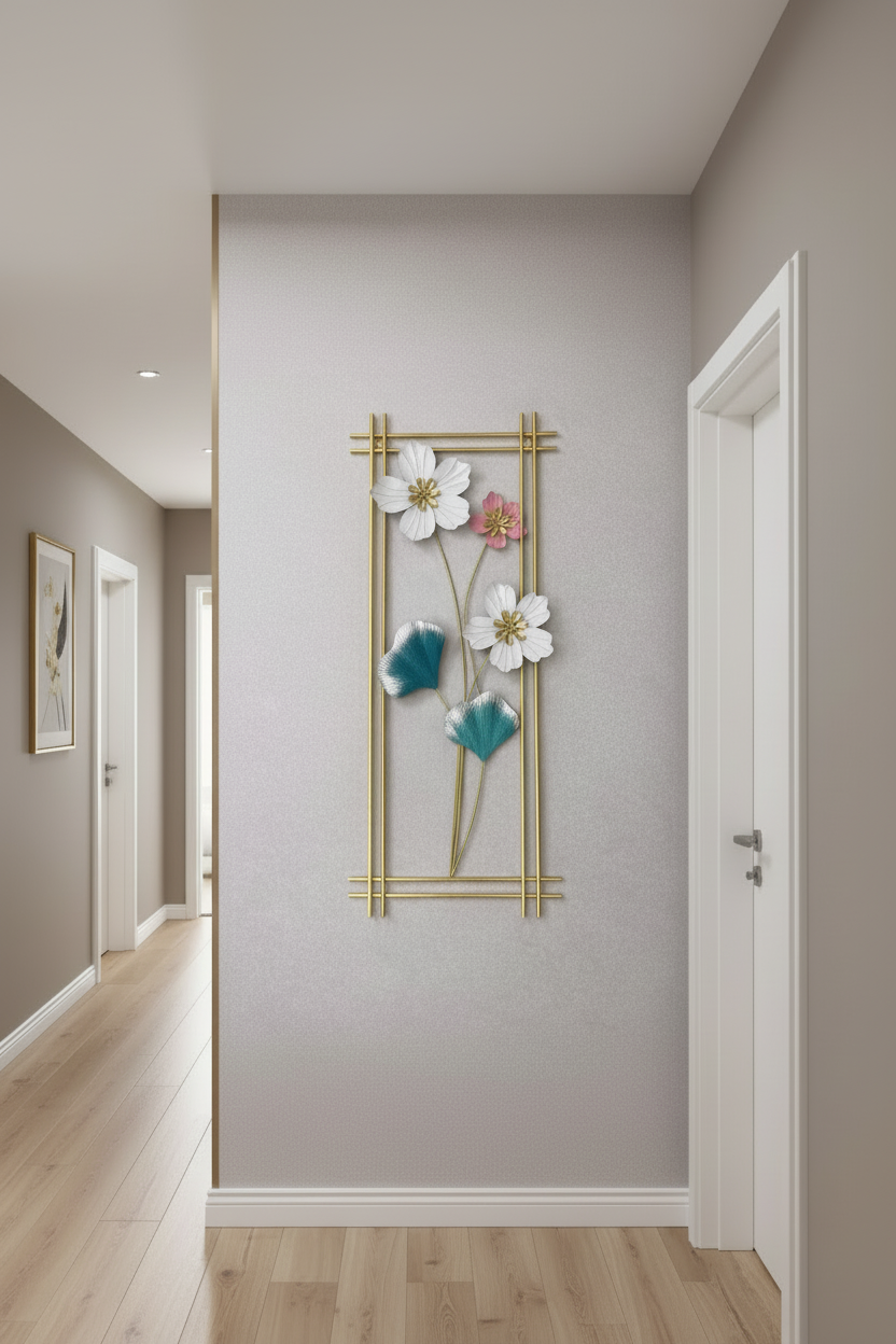 Modern Metal Floral Wall Art Frame - My Store