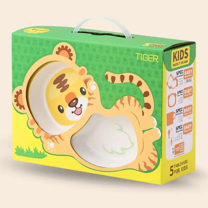 Cartoon Tiger Kids Dinnerware Set – 5 Pcs - My Store
