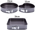 3-Piece Non-Stick Springform Cake Pan Set (Heart, Round & Square) - My Store