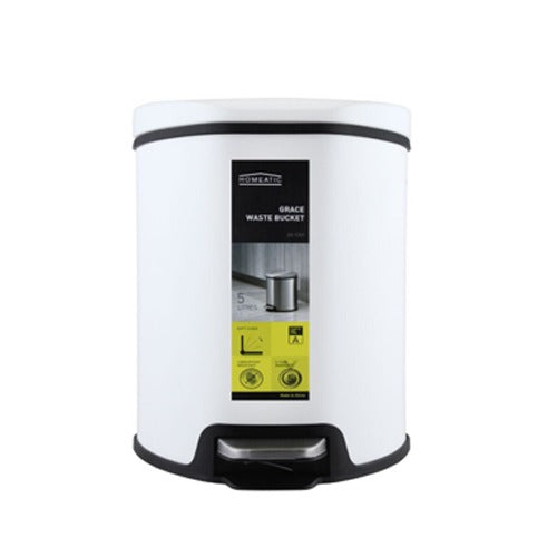 Stainless Steel Hydraulic Pedal Dustbin – 3 Colors (5L & 9L)