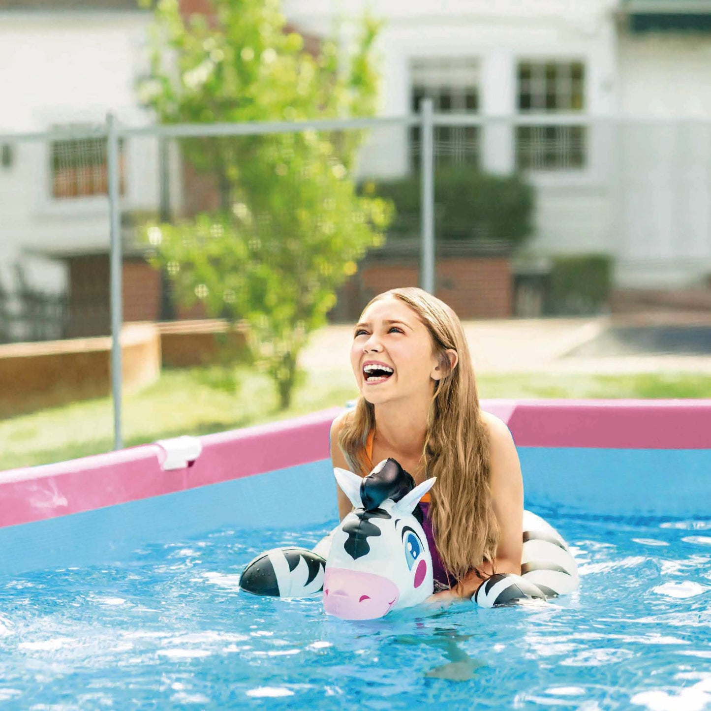INTEX Metal Frame Swimming Pool – 8.5 ft x 5.3 ft x 26 in (259 × 161 × 66 cm)