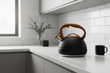 HausRoland Black Textured Whistling Kettle – 3 Liters