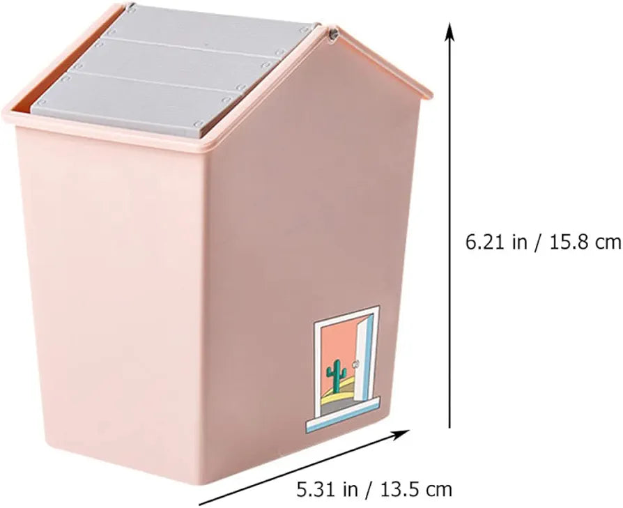 House-Shaped Desktop Trash Can with Swing Lid - My Store
