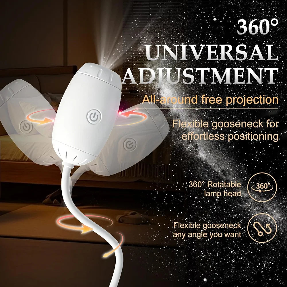 USB Car Starry Sky Projector Light – 360° Flexible Galaxy Ambient Light