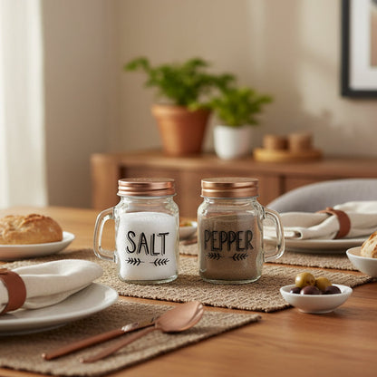 Danny Home Glass Salt & Pepper Shaker Set with Handles