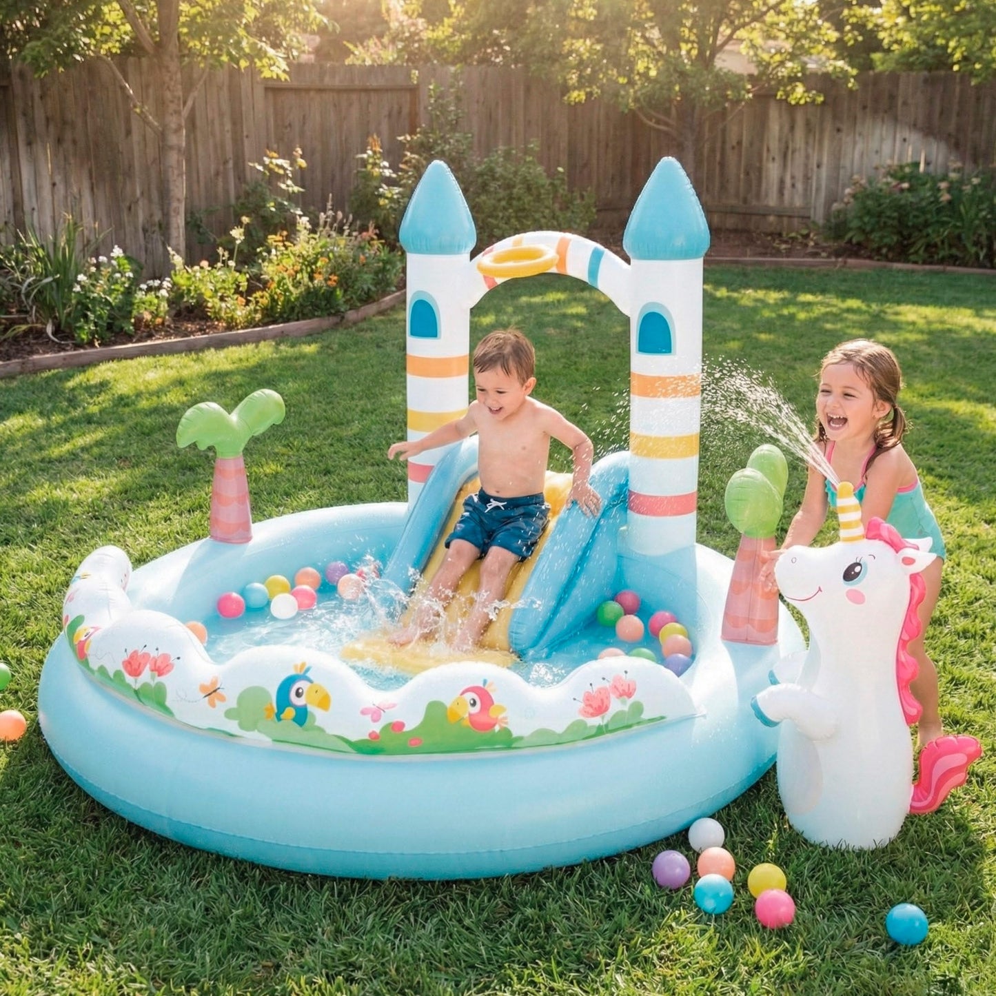 Intex Magical Unicorn Land Inflatable Play Center & Kids Pool