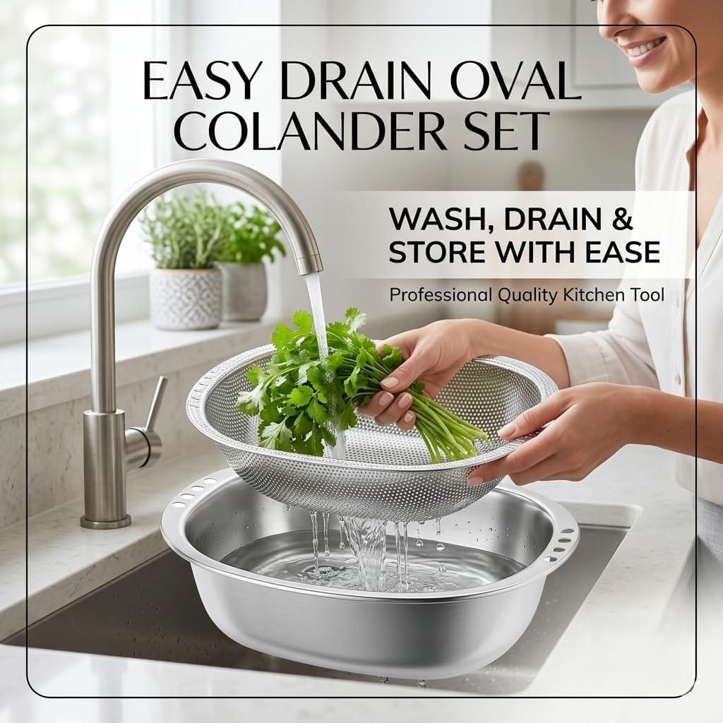Multi-Function Stainless Steel Colander & Basin Set