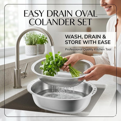 Multi-Function Stainless Steel Colander & Basin Set
