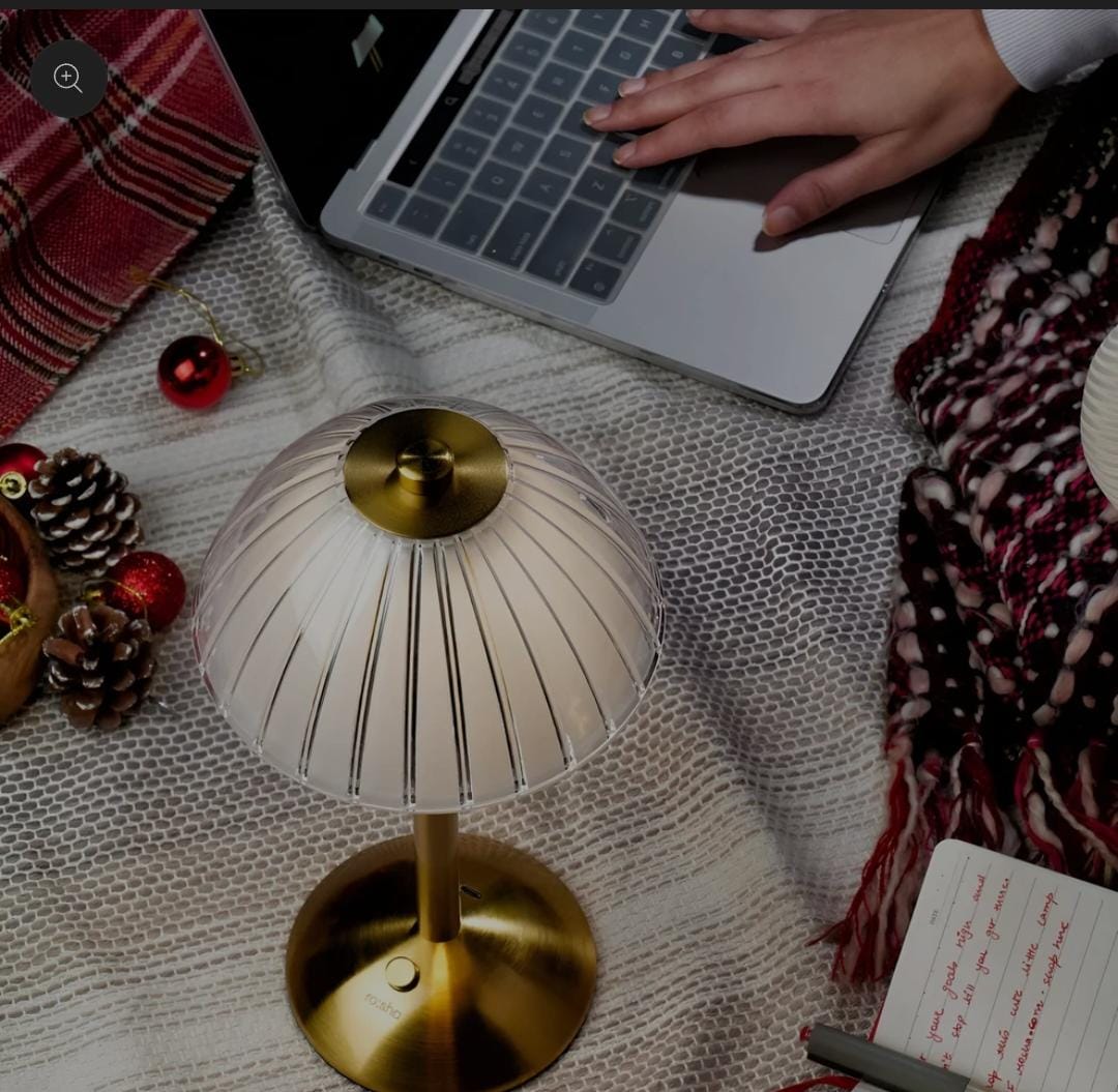Modern Rechargeable Mushroom Table Lamp – 3 Color Dimmable Cordless LED Lamp