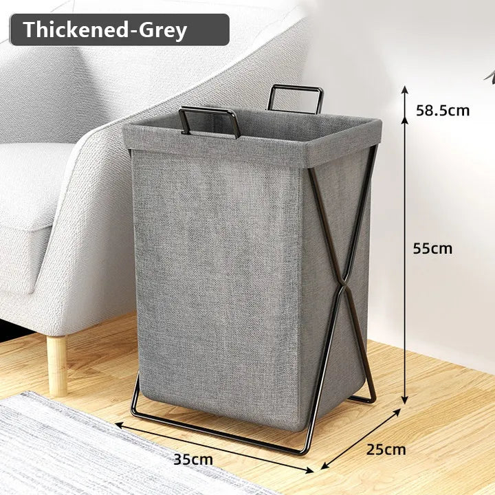 Minimalist X-Frame Folding Laundry Basket & Organizer