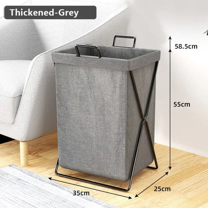 Minimalist X-Frame Folding Laundry Basket & Organizer