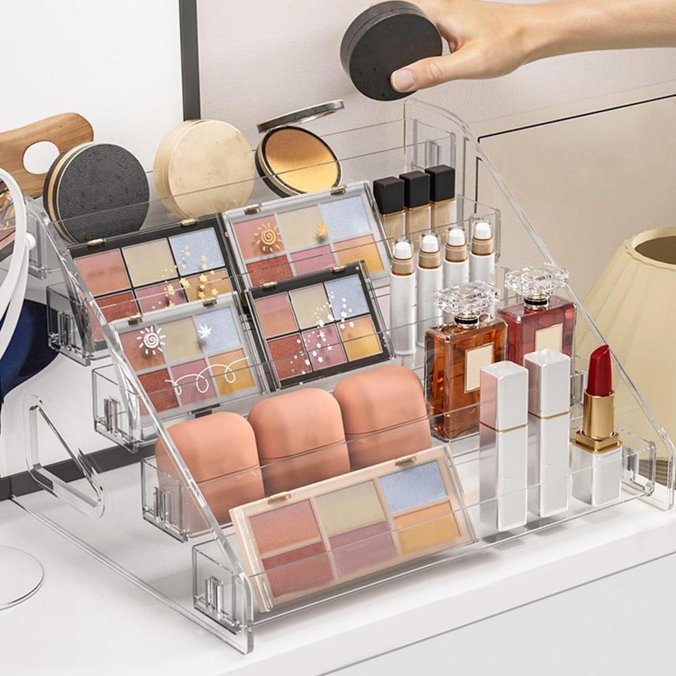 5-Layer Transparent Acrylic Cosmetic Organizer Rack