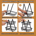 2-Tier Metal Fruit Basket with Wooden Handle - My Store