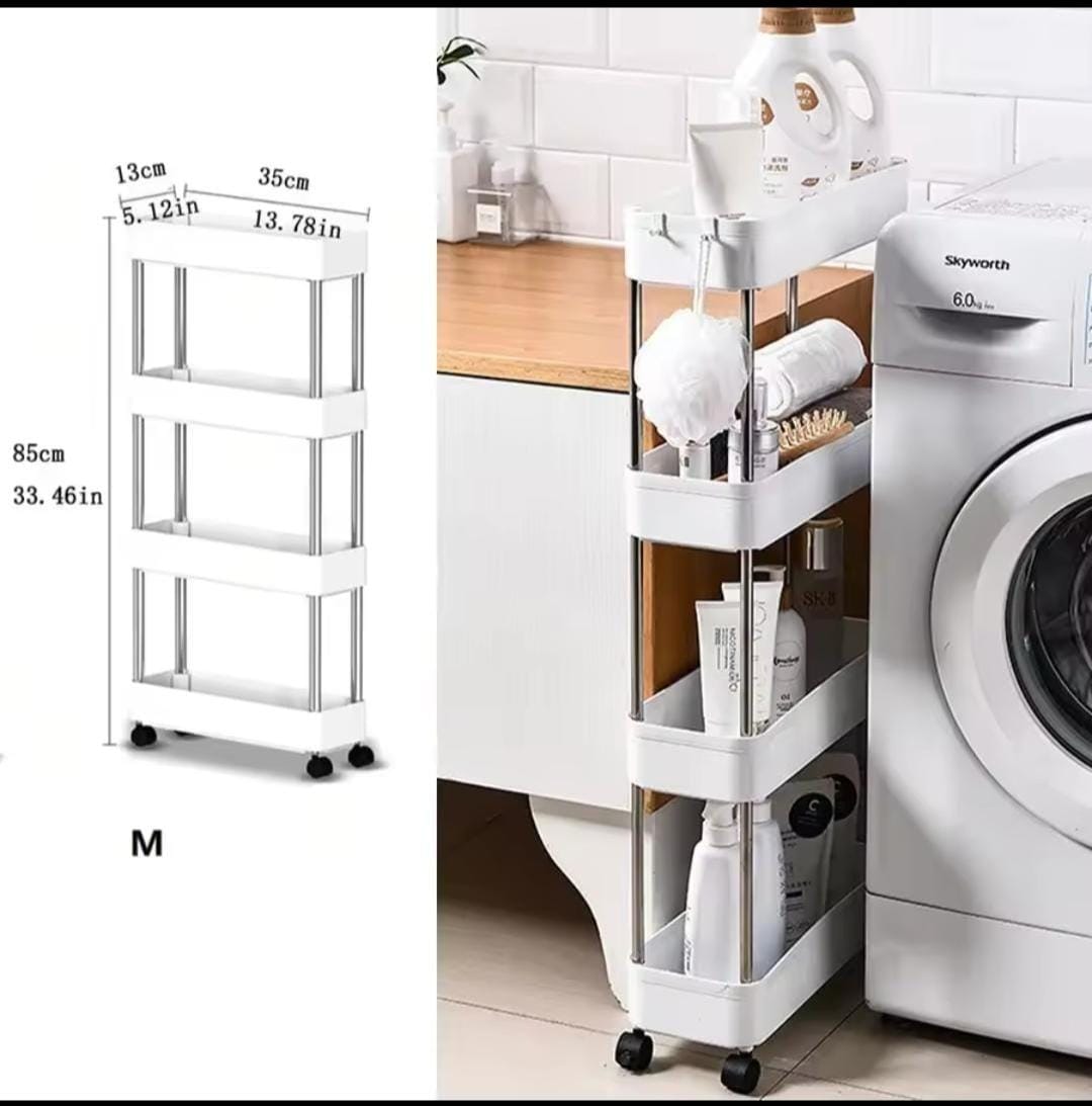 4-Tier Rolling Storage Cart (Slim & Extra-Wide)