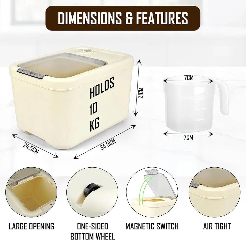 Timed Large-Capacity Rice & Grain Storage Container - My Store