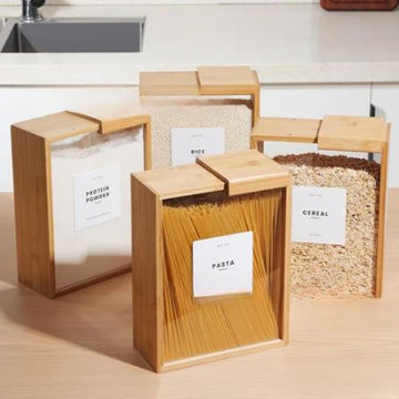 Premium Bamboo & Acrylic Airtight Storage Containers