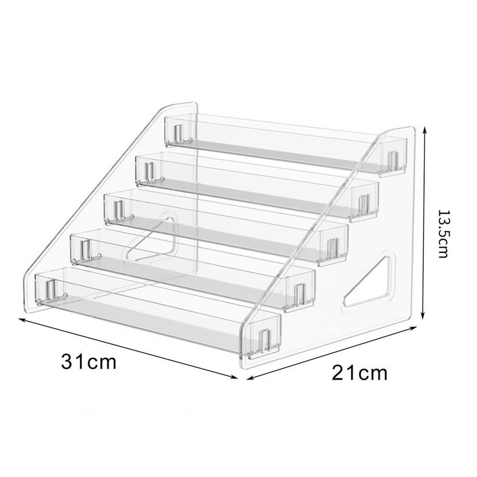 5-Layer Transparent Acrylic Cosmetic Organizer Rack
