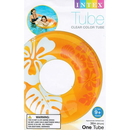 Intex Inflatable Clear Color Tropical Hibiscus Swim Tube (36" / 91cm)