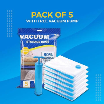 5-Pack Premium Vacuum Storage Bags with Electric Pump