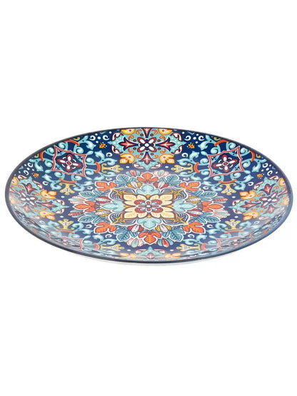 Royal Midnight Blue Hand-Painted Moroccan Ceramic Dinner & Quarter Plates