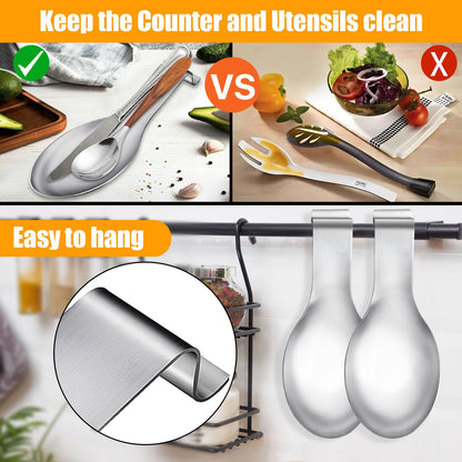 Large Stainless Steel Spoon & Utensil Rest
