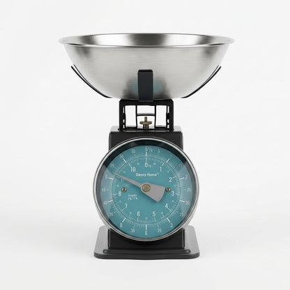Danny Home Stainless Steel Mechanical Kitchen Scale (5kg / 11lb) – Retro Analog Food Scale with Stainless Steel Bowl