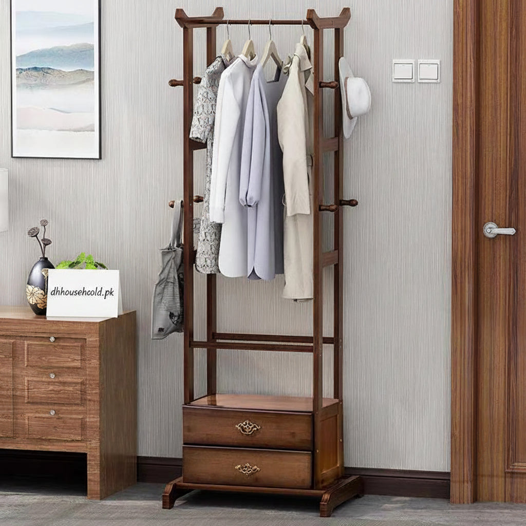 Modern Bamboo Multi-Functional Wardrobe & Coat Rack - My Store
