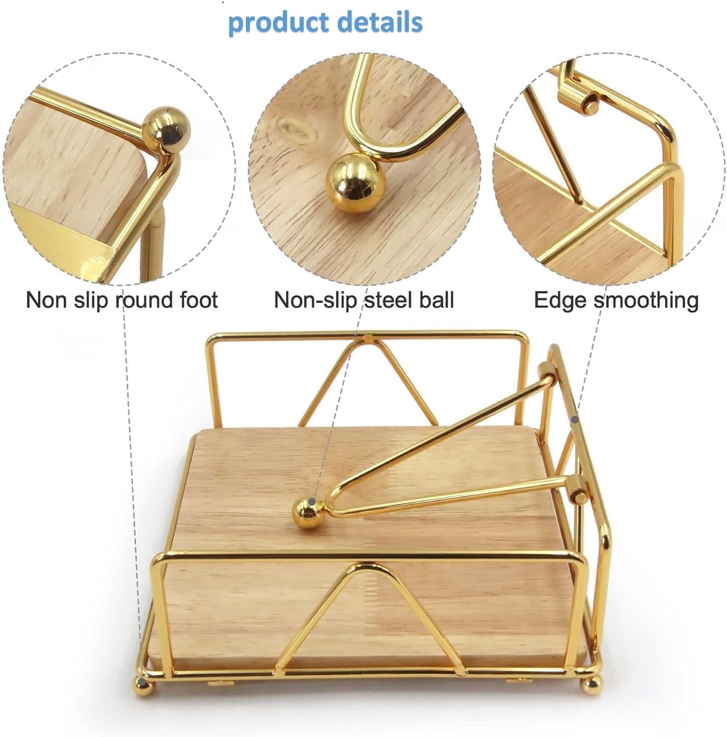 Modern Metal Napkin & Tissue Holder with Weighted Arm