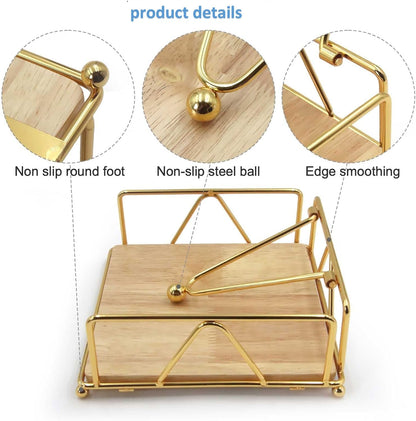 Modern Metal Napkin & Tissue Holder with Weighted Arm