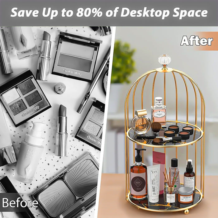 2-Tier Golden Vanity Cage - My Store
