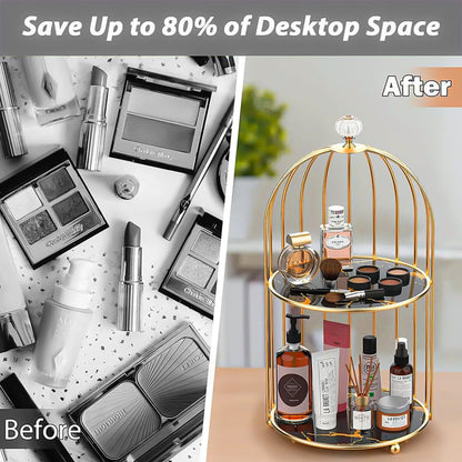 2-Tier Golden Vanity Cage - My Store