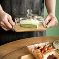 Premium Glass Cake Plate with Wooden Base - My Store