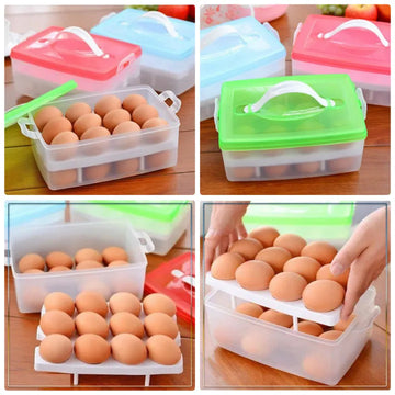 24 Grid Egg Holder Double Layer Storage Box