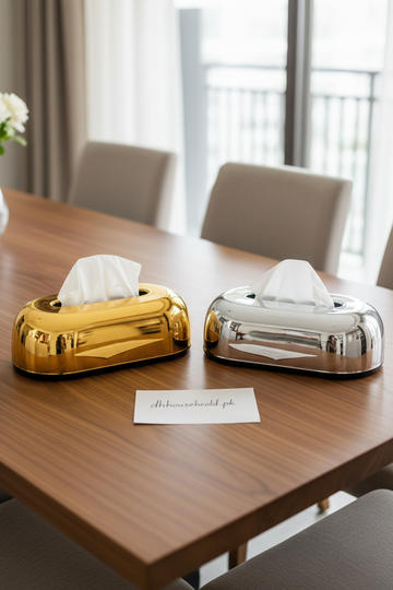 Luxury Chrome Tissue Box Cover